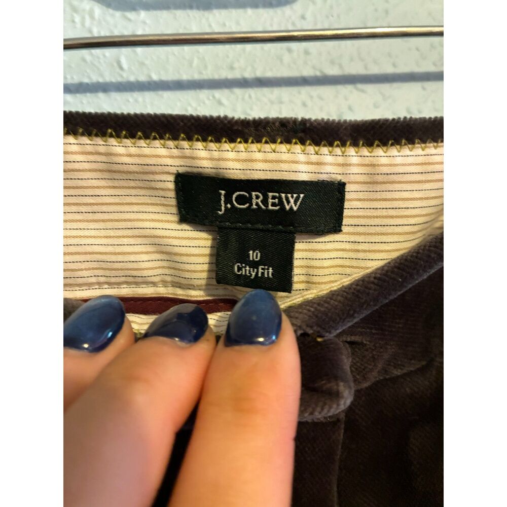 J. Crew Straight Leg Velvet Pants in Dark Brown - Picture 2 of 5